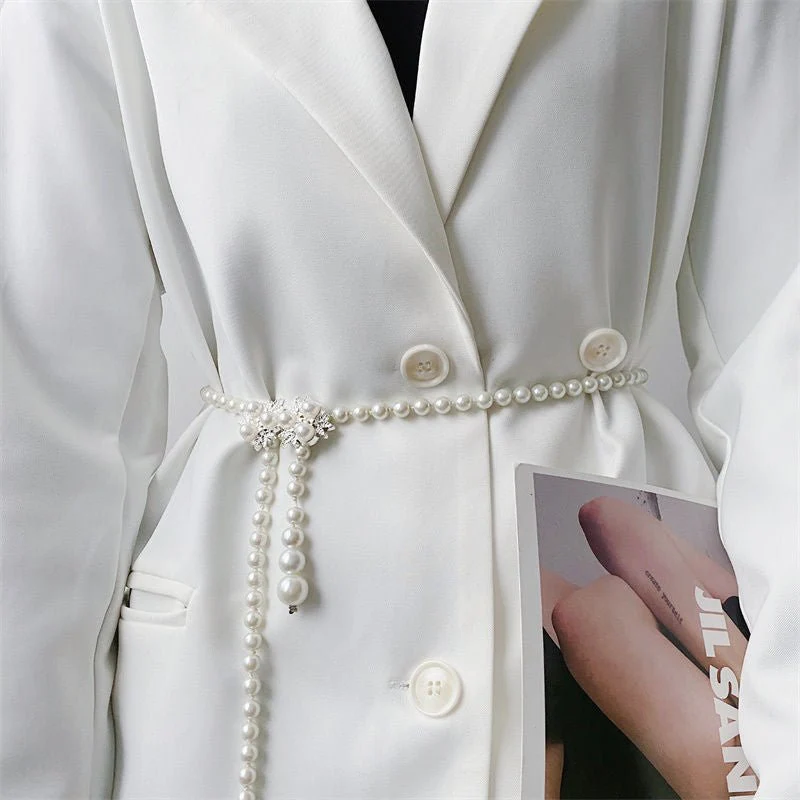 Elegant Versatile Pearl Cascade Waist Belt (MAC349) - Image 4