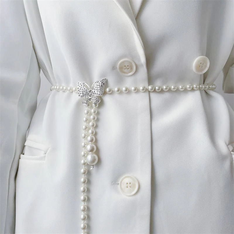 Elegant Versatile Pearl Cascade Waist Belt (MAC349) - Image 5