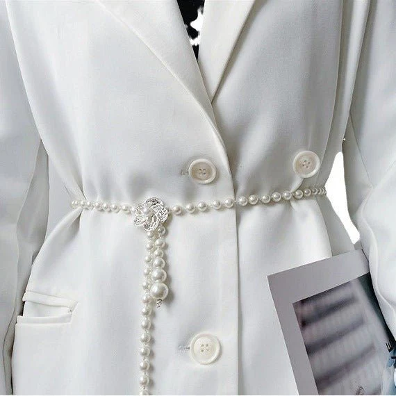 Elegant Versatile Pearl Cascade Waist Belt (MAC349) - Image 6