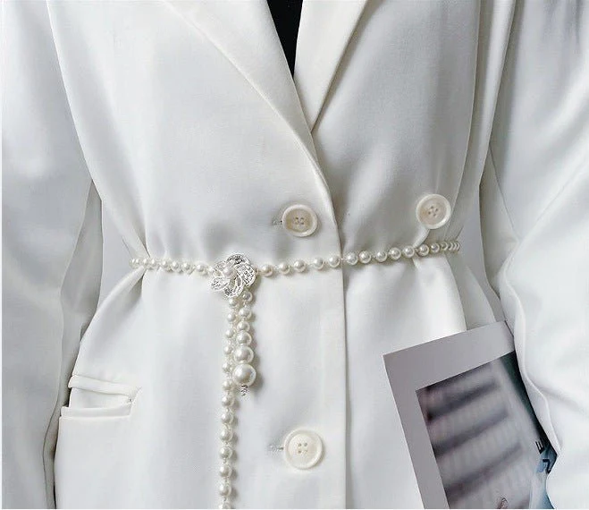 Elegant Versatile Pearl Cascade Waist Belt (MAC349) - Image 9