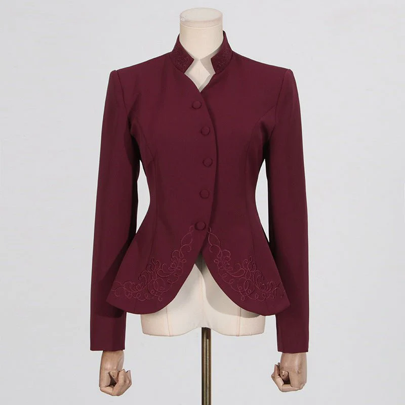 Embroidered Blazer & Pleated Skirt Set(MS214) - Image 10