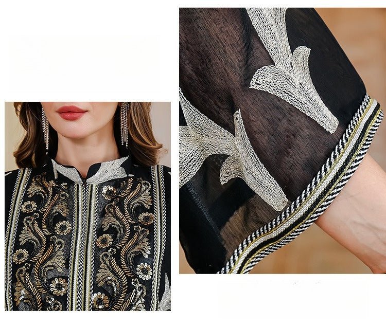 Embroidered Mesh Party Abaya (MA414) - Image 4