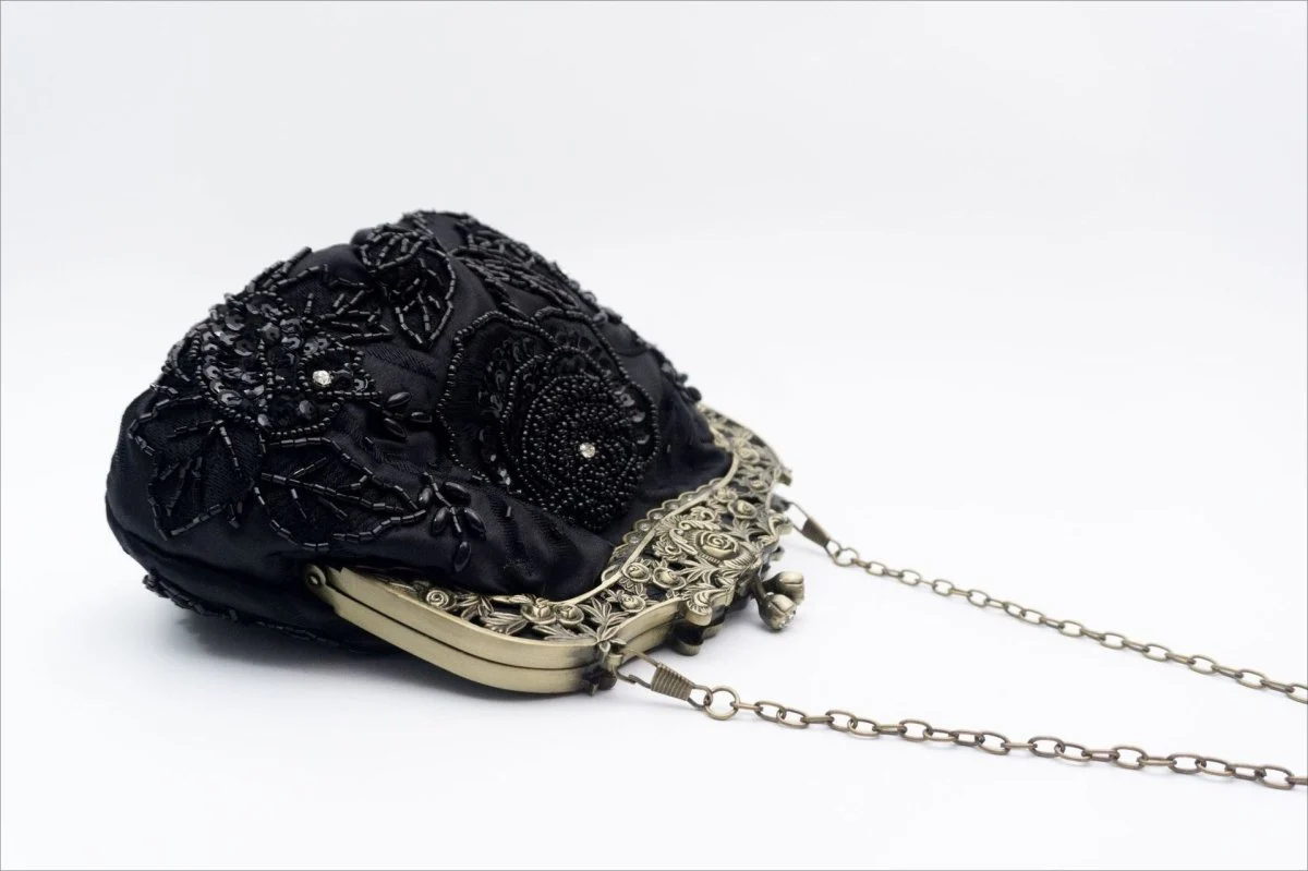 Embroidered Rose with Sequins Beads Evening Clutch Bag (MAC291) - Image 17