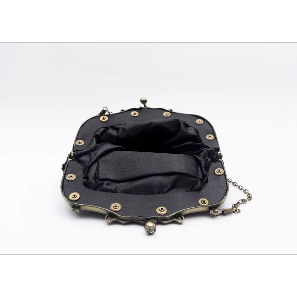 Embroidered Rose with Sequins Beads Evening Clutch Bag (MAC291) - Image 18