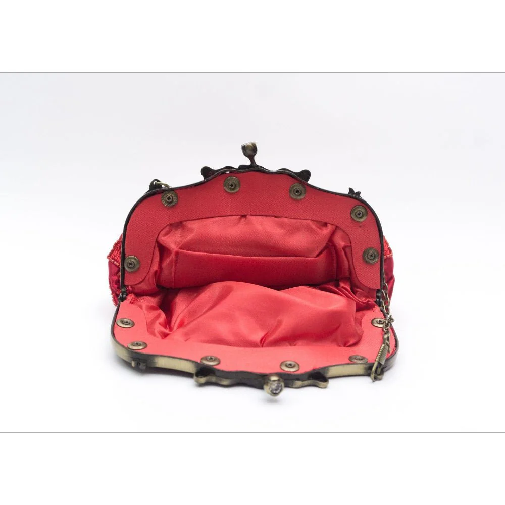 Embroidered Rose with Sequins Beads Evening Clutch Bag (MAC291) - Image 19