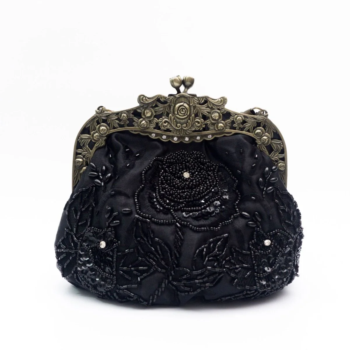 Embroidered Rose with Sequins Beads Evening Clutch Bag (MAC291) - Image 2