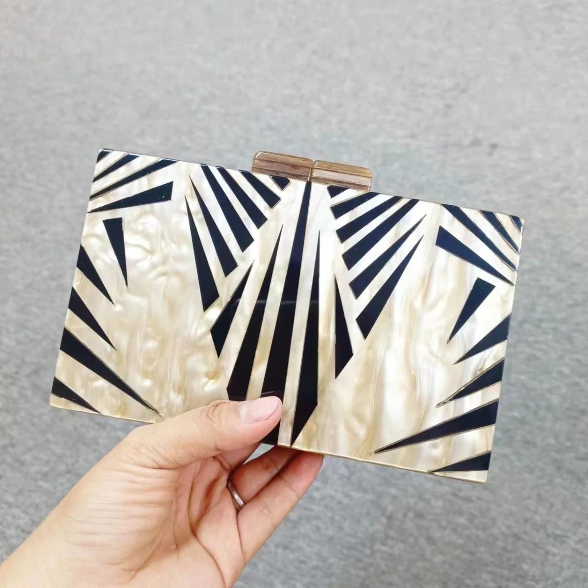 etro Zebra Pattern Dinner Bag  Acrylic Shoulder Chain Clutch for Women(MAC255) - Image 11