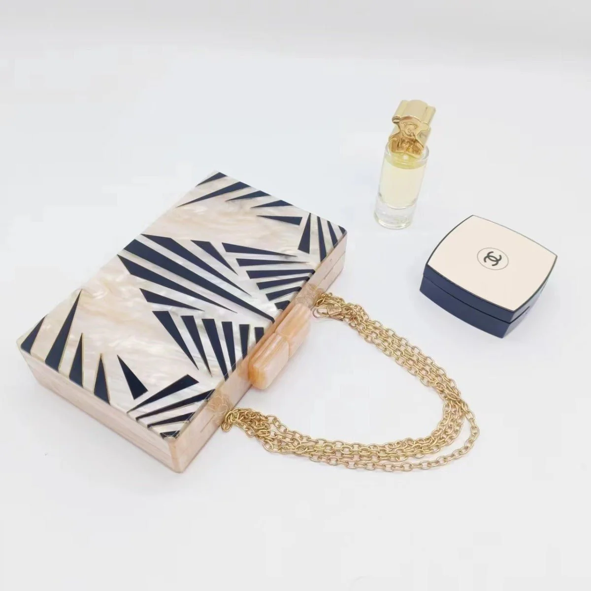 etro Zebra Pattern Dinner Bag  Acrylic Shoulder Chain Clutch for Women(MAC255) - Image 4