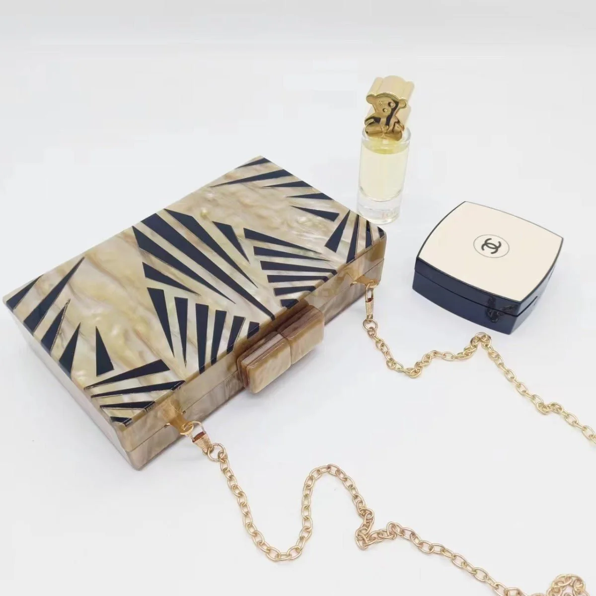etro Zebra Pattern Dinner Bag  Acrylic Shoulder Chain Clutch for Women(MAC255) - Image 7