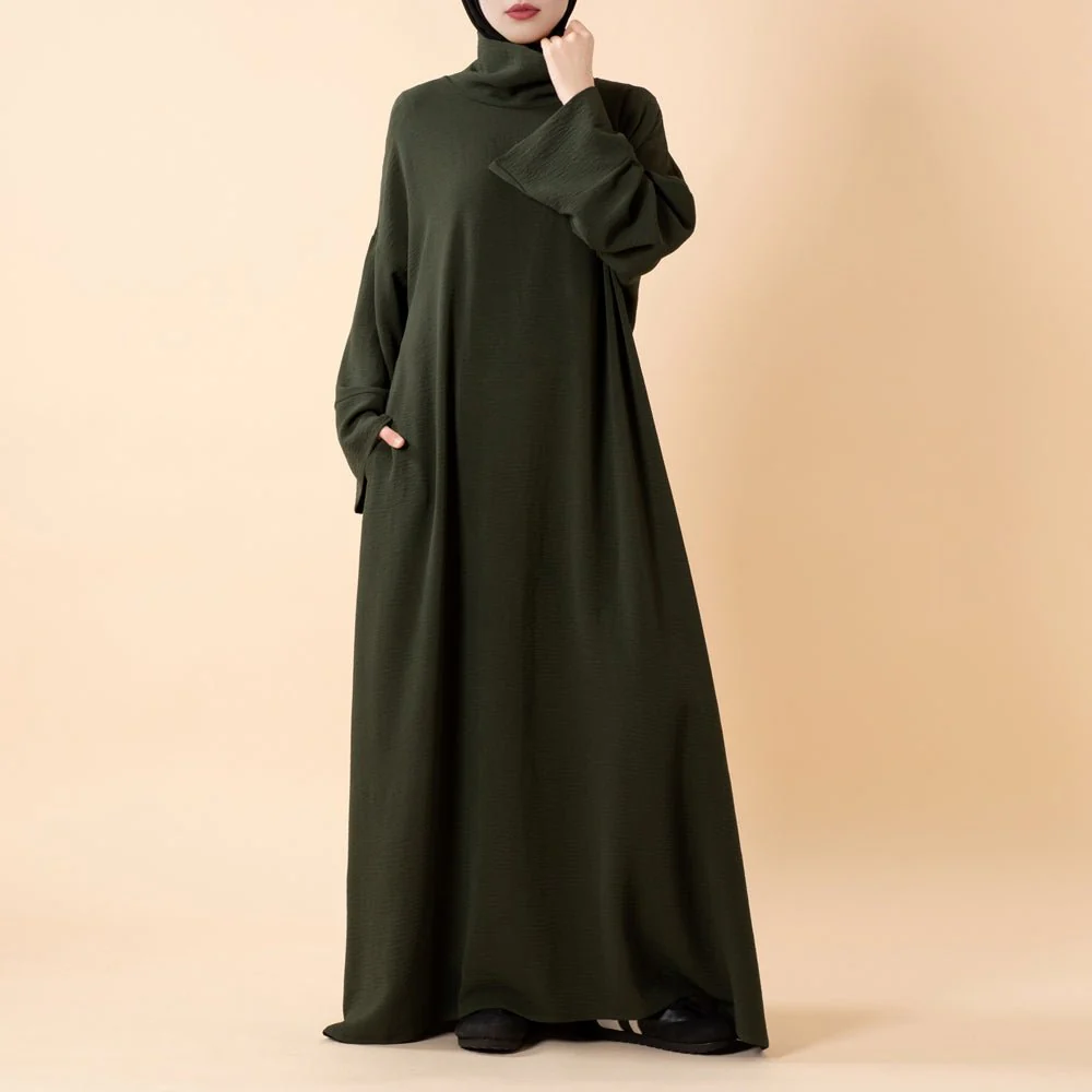 Everyday Crepe Turtleneck Abaya – Relaxed Fit for All Seasons (MA384) - Image 12