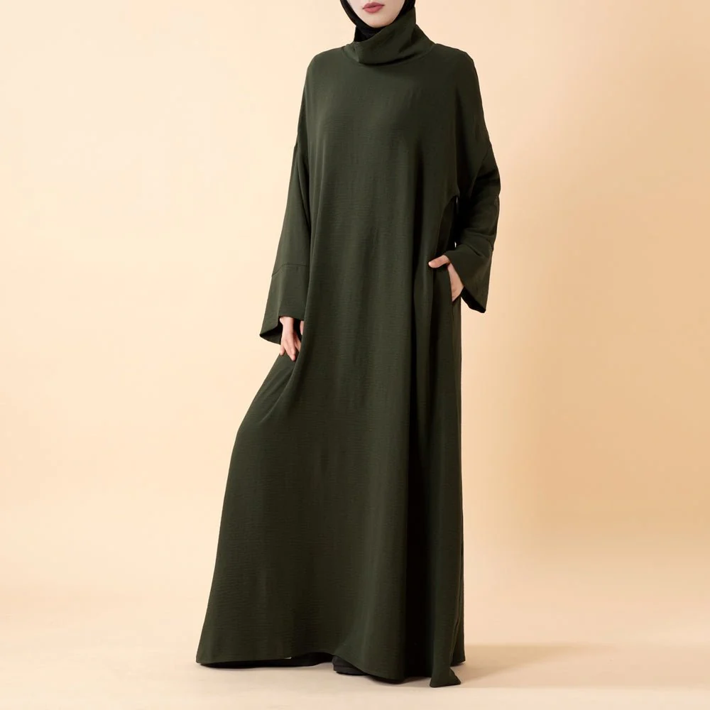 Everyday Crepe Turtleneck Abaya – Relaxed Fit for All Seasons (MA384) - Image 14