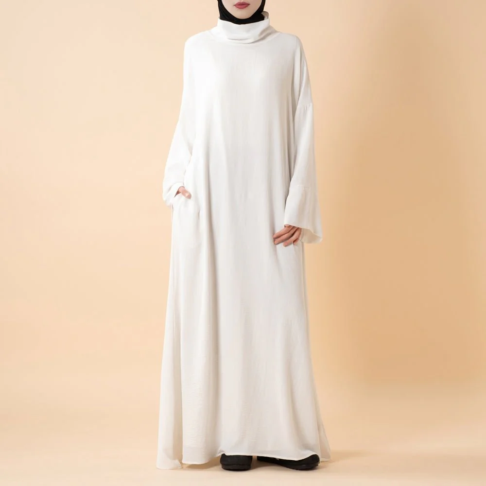 Everyday Crepe Turtleneck Abaya – Relaxed Fit for All Seasons (MA384) - Image 3