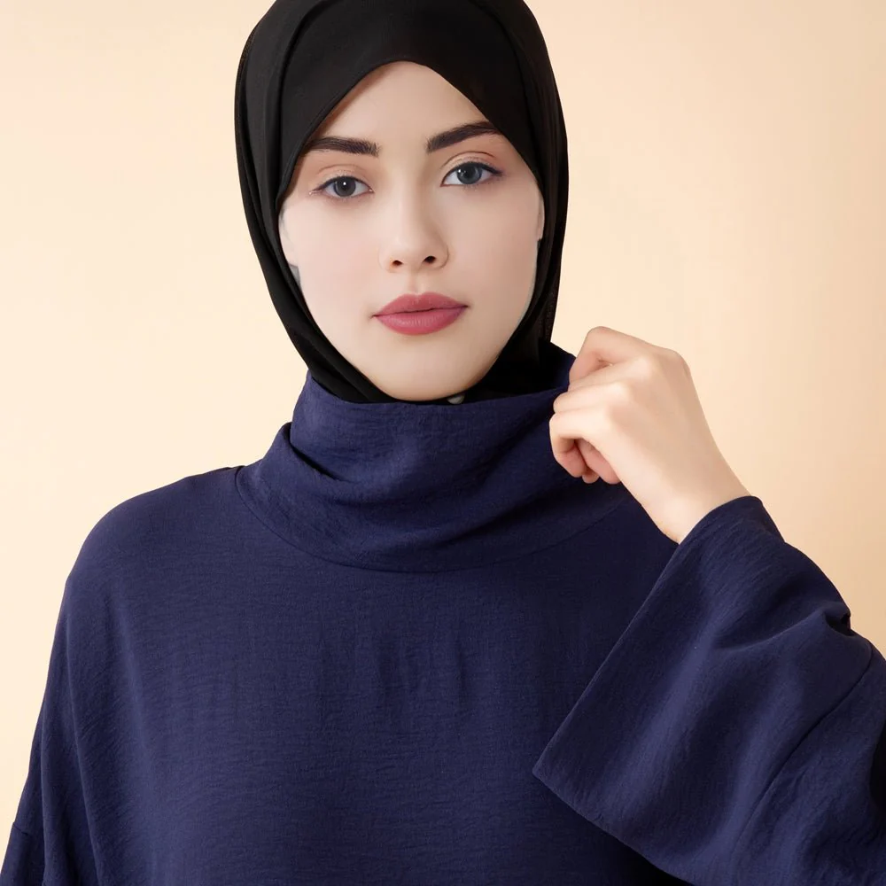 Everyday Crepe Turtleneck Abaya – Relaxed Fit for All Seasons (MA384) - Image 9