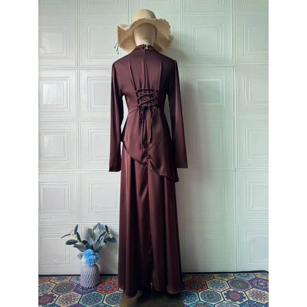 Exotic Long-Sleeve Maxi Dress Abaya (MA216) - Image 8