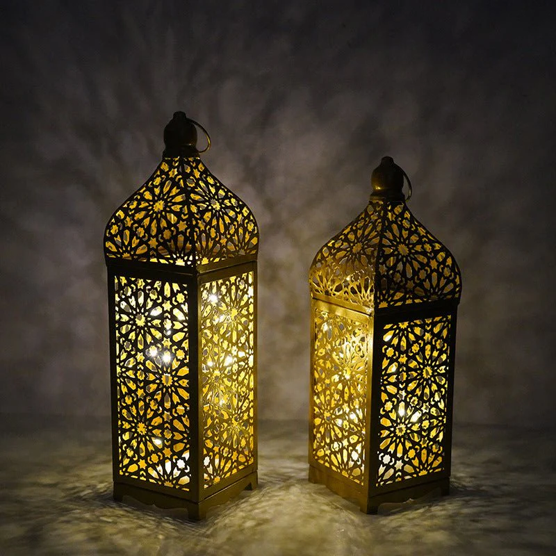 Festive Home Craft Decor Ramadan Hollow Moroccan Iron Lantern (MAC402) - Image 2