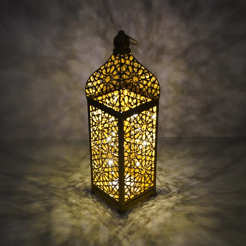 Festive Home Craft Decor Ramadan Hollow Moroccan Iron Lantern (MAC402) - Image 3