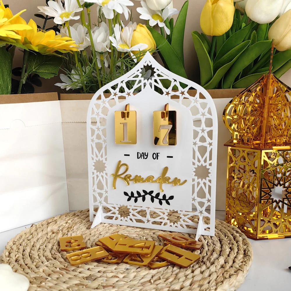 Festive Home Craft Ornament Ramadan Countdown Acrylic Tabletop Decor (MAC403)