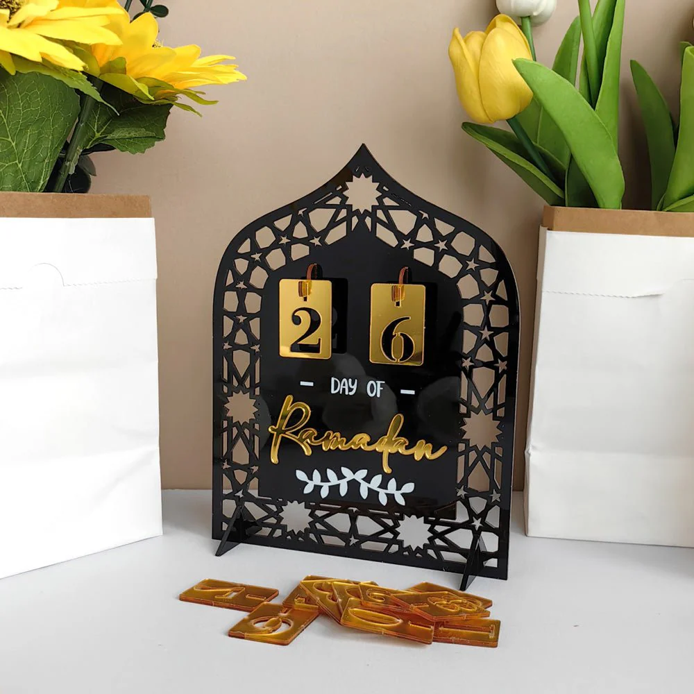 Festive Home Craft Ornament Ramadan Countdown Acrylic Tabletop Decor (MAC403) - Image 2