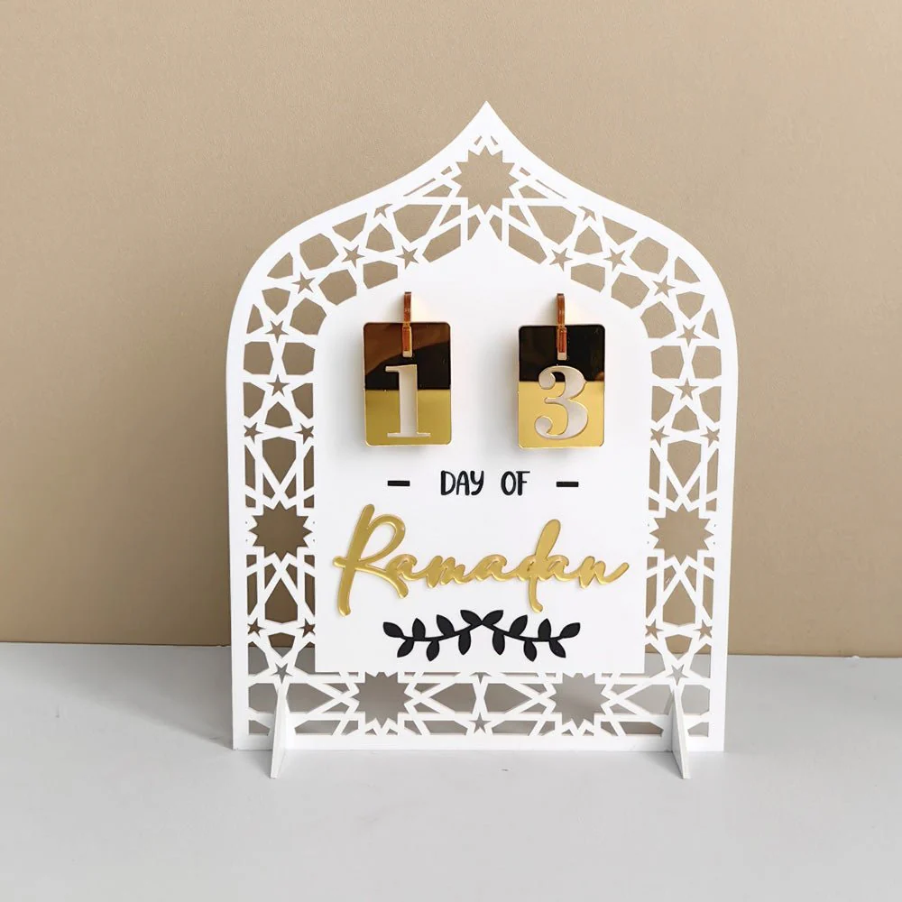 Festive Home Craft Ornament Ramadan Countdown Acrylic Tabletop Decor (MAC403) - Image 3
