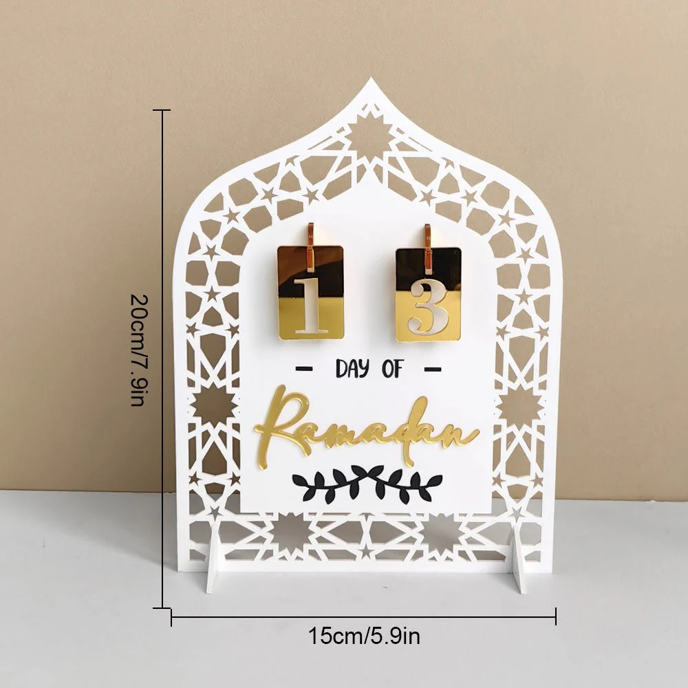 Festive Home Craft Ornament Ramadan Countdown Acrylic Tabletop Decor (MAC403) - Image 8