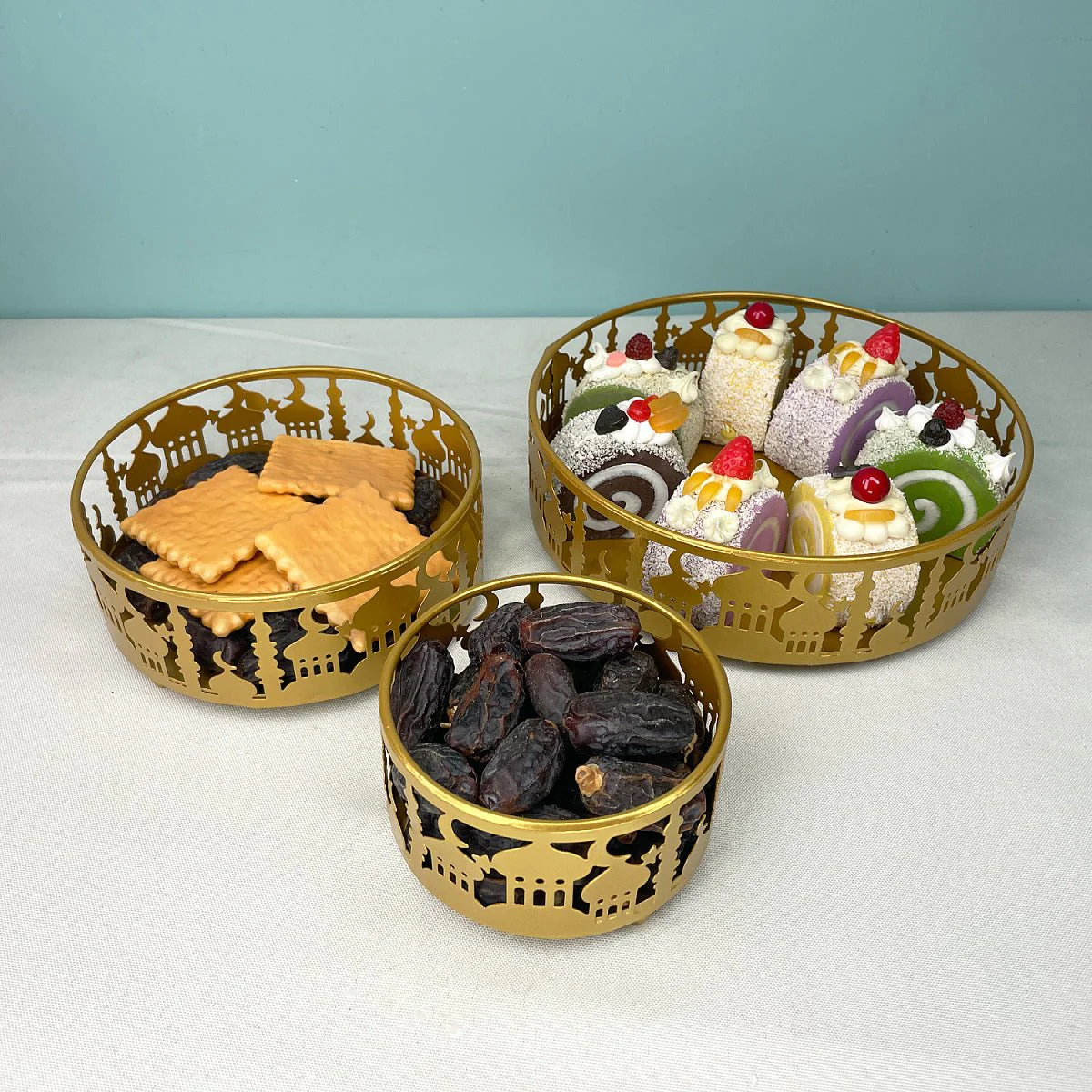 Festive Ramadan Iron Tray Candy Box 3-Piece Set (MAC382) - Image 2