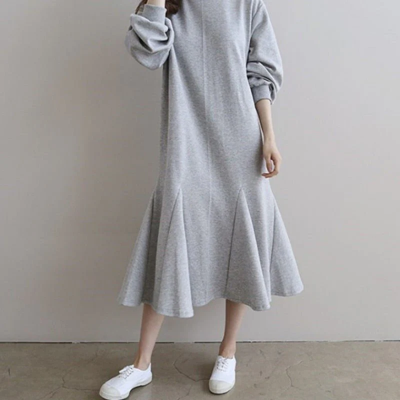 Fleece-Lined Sweatshirt Mermaid Dress(MS193) - Image 12