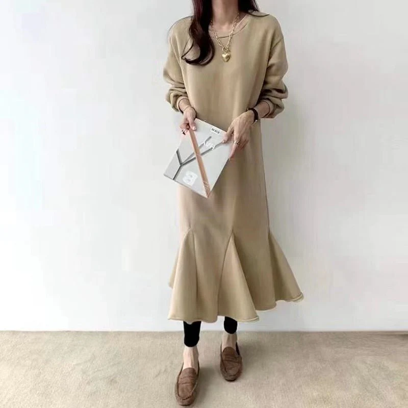 Fleece-Lined Sweatshirt Mermaid Dress(MS193) - Image 4