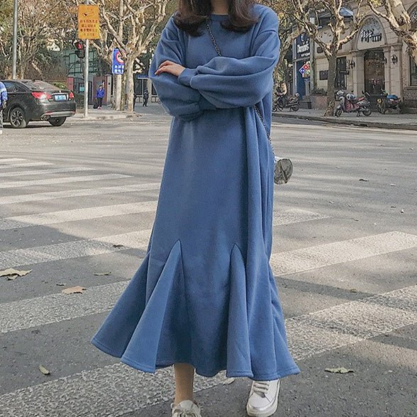 Fleece-Lined Sweatshirt Mermaid Dress(MS193) - Image 6