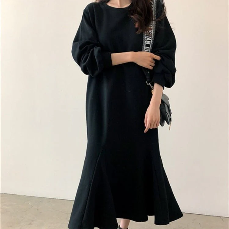 Fleece-Lined Sweatshirt Mermaid Dress(MS193) - Image 8