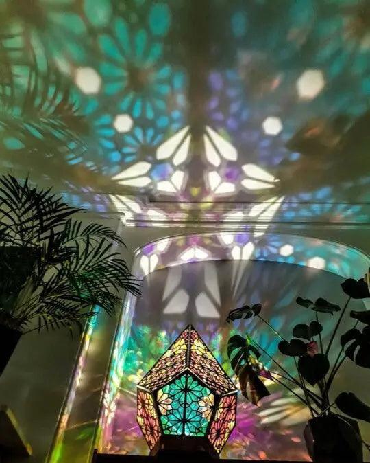 MR034 Polar Star Projection Lamp, Diamond Wooden Colorful Decoration - Image 2