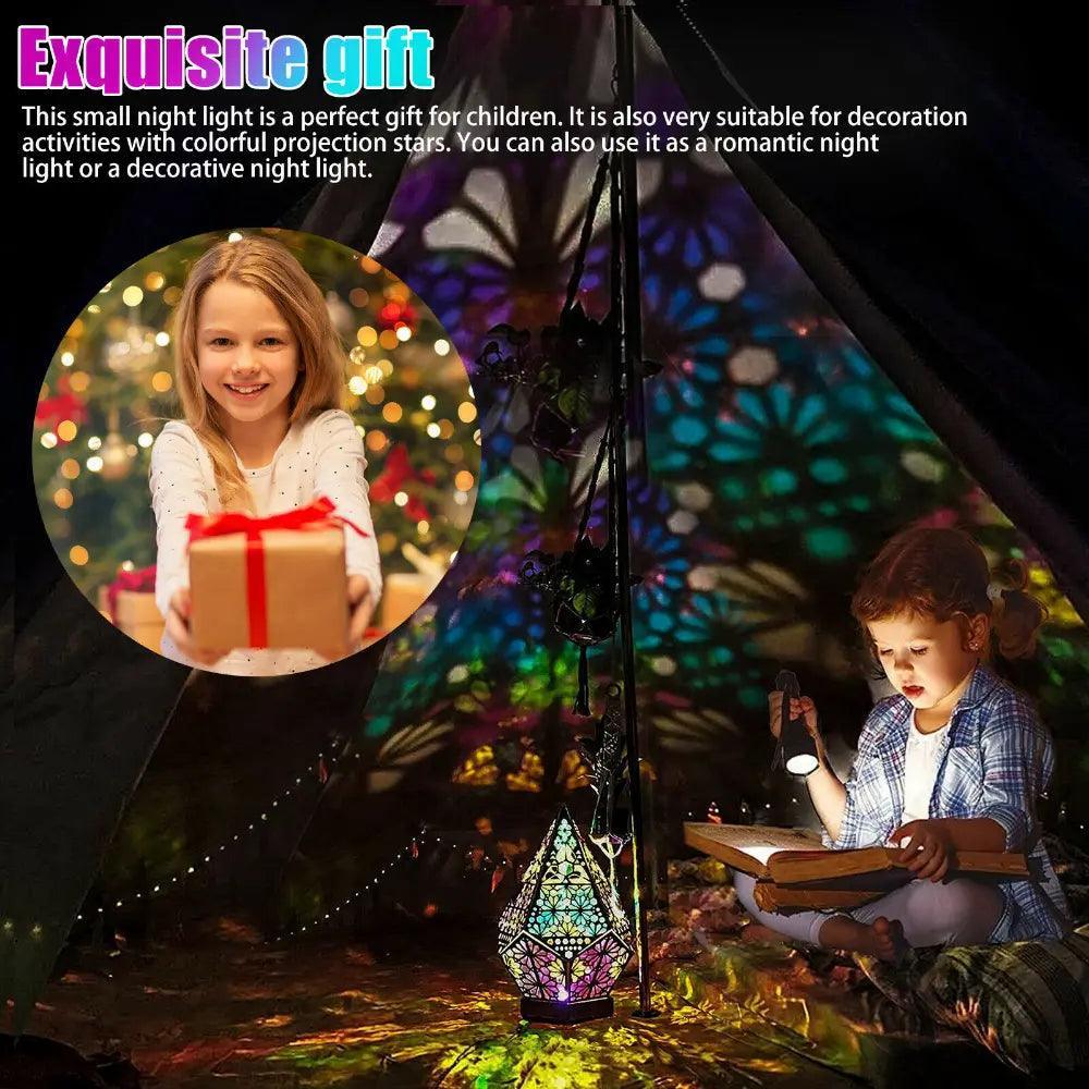 MR034 Polar Star Projection Lamp, Diamond Wooden Colorful Decoration - Image 3