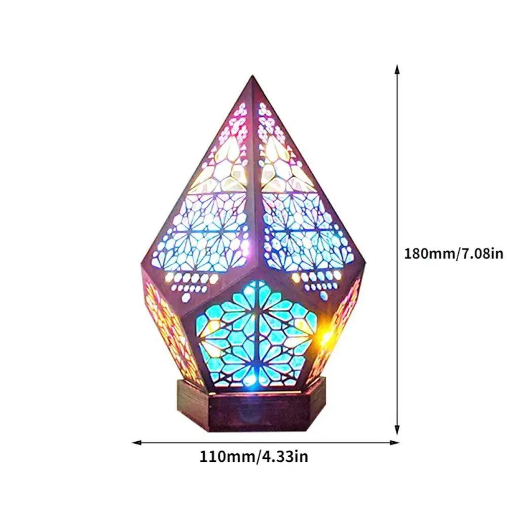 MR034 Polar Star Projection Lamp, Diamond Wooden Colorful Decoration - Image 4