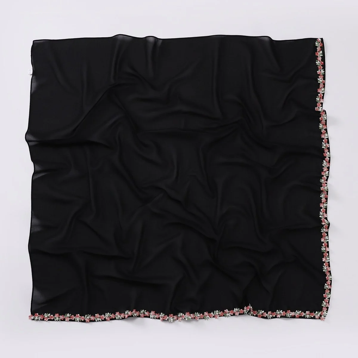 Floral Embellished Chiffon Hijab Scarf (MH221) - Image 11