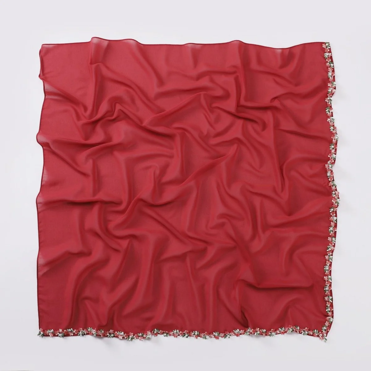 Floral Embellished Chiffon Hijab Scarf (MH221) - Image 12