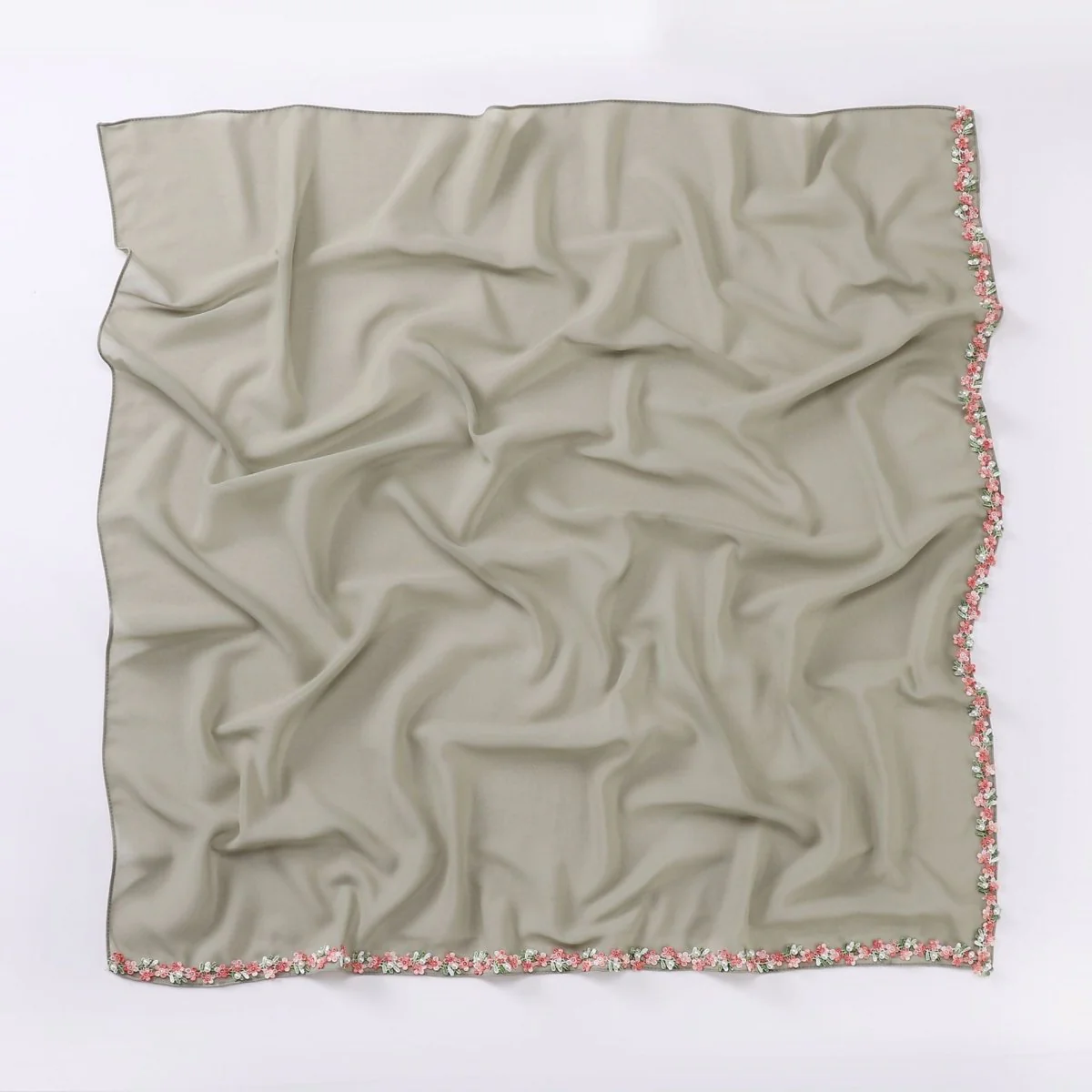 Floral Embellished Chiffon Hijab Scarf (MH221) - Image 7
