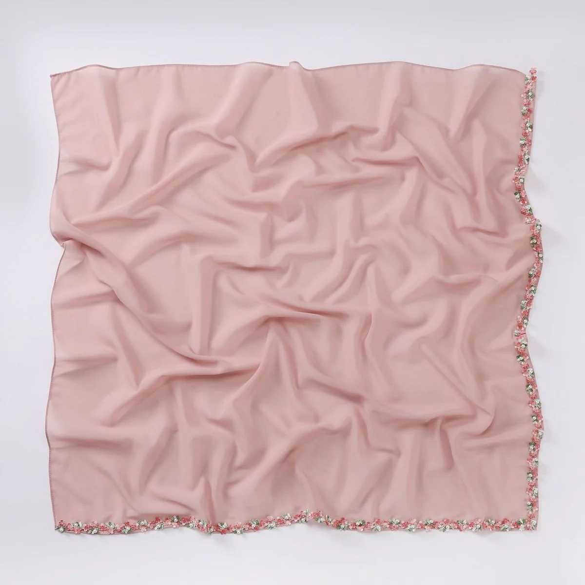 Floral Embellished Chiffon Hijab Scarf (MH221) - Image 8