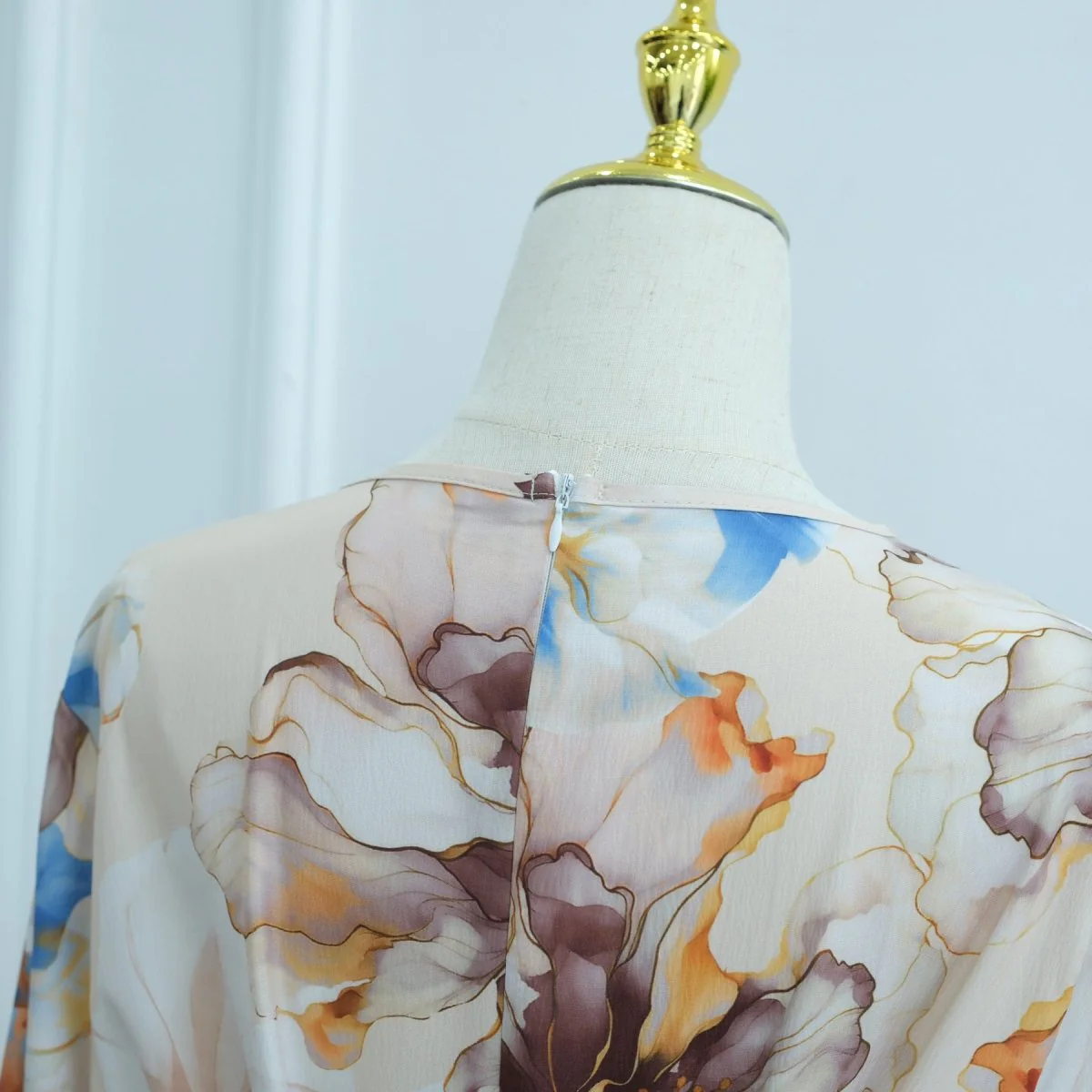 Floral Print Abaya with Bell Sleeves(MA332) - Image 13