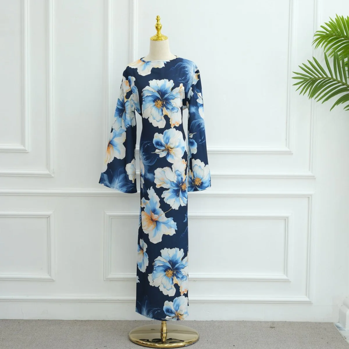 Floral Print Abaya with Bell Sleeves(MA332) - Image 20