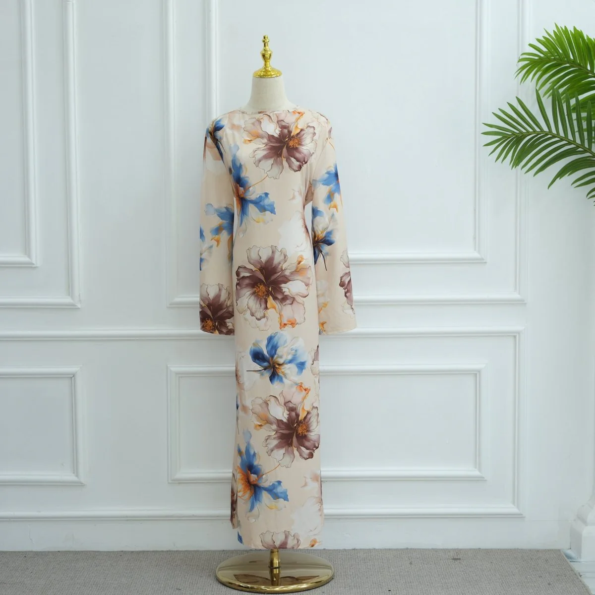 Floral Print Abaya with Bell Sleeves(MA332) - Image 26