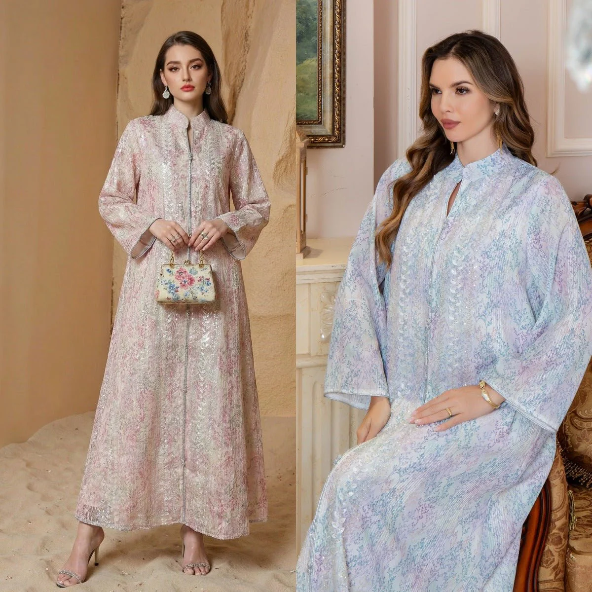 Floral Print Abaya(MA394)