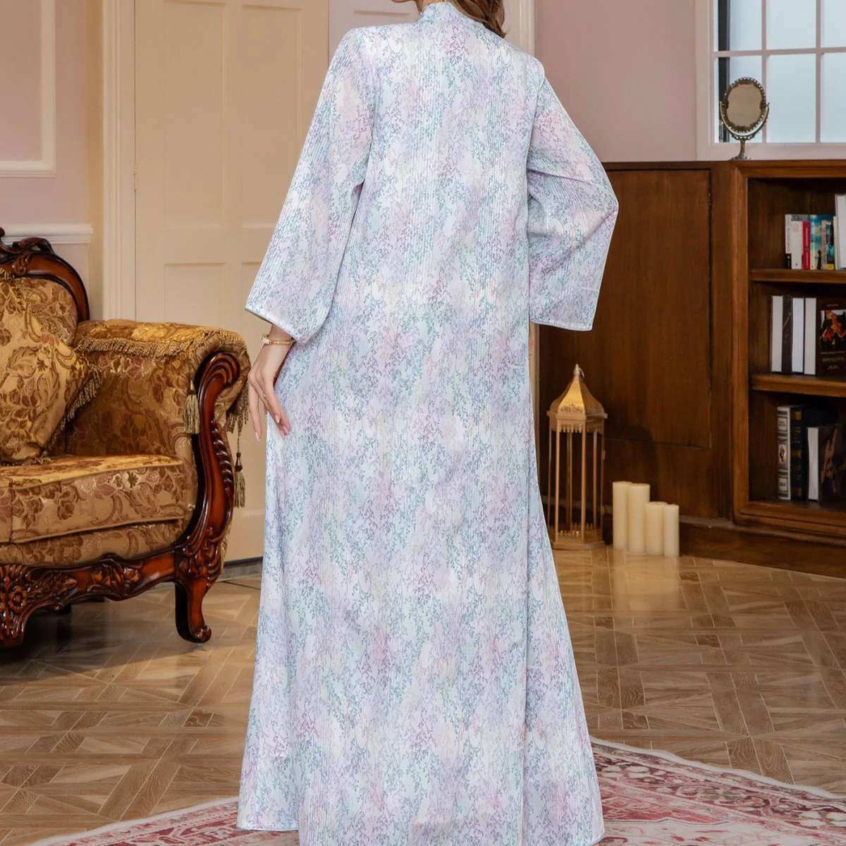 Floral Print Abaya(MA394) - Image 7