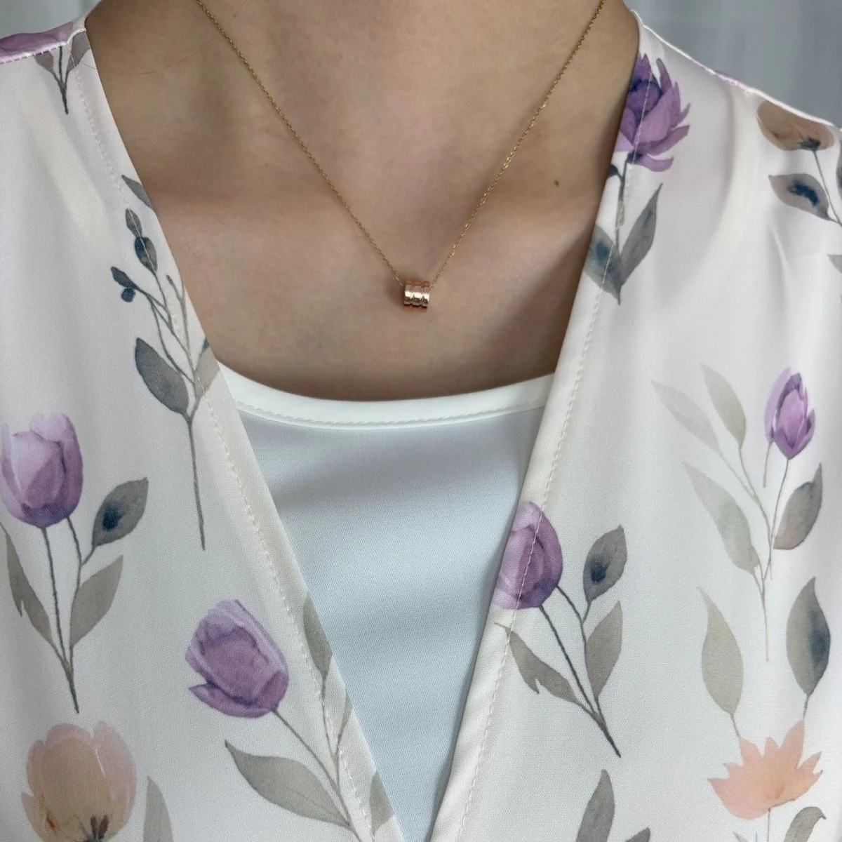 Floral Print Butterfly Sleeve Abaya Set | Resort Style Open-Front Cardigan(MOA256) - Image 11