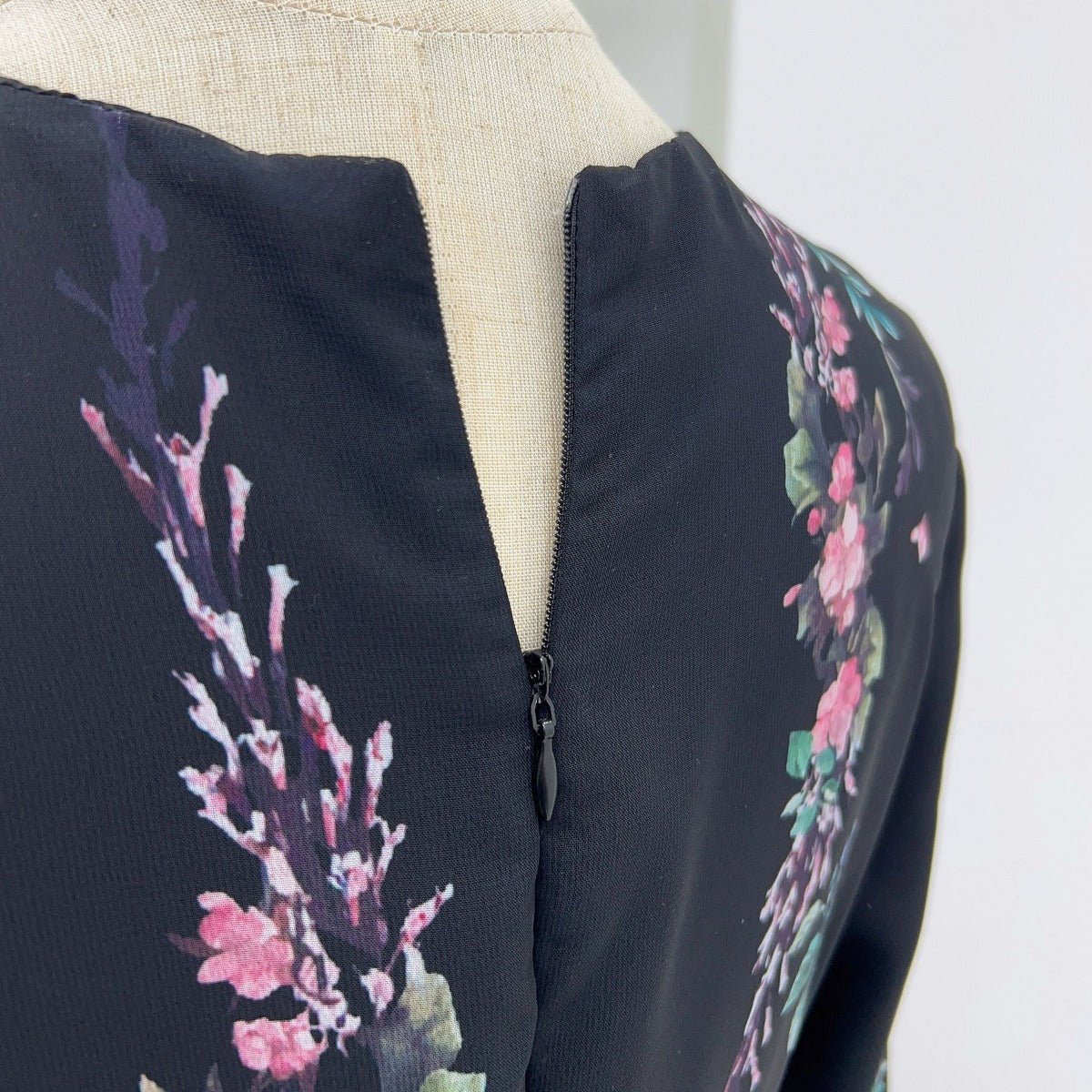 Floral Print Chiffon Maxi Dress | Modest High Neck Long Sleeve Dress with Belt (MA238) - Image 10