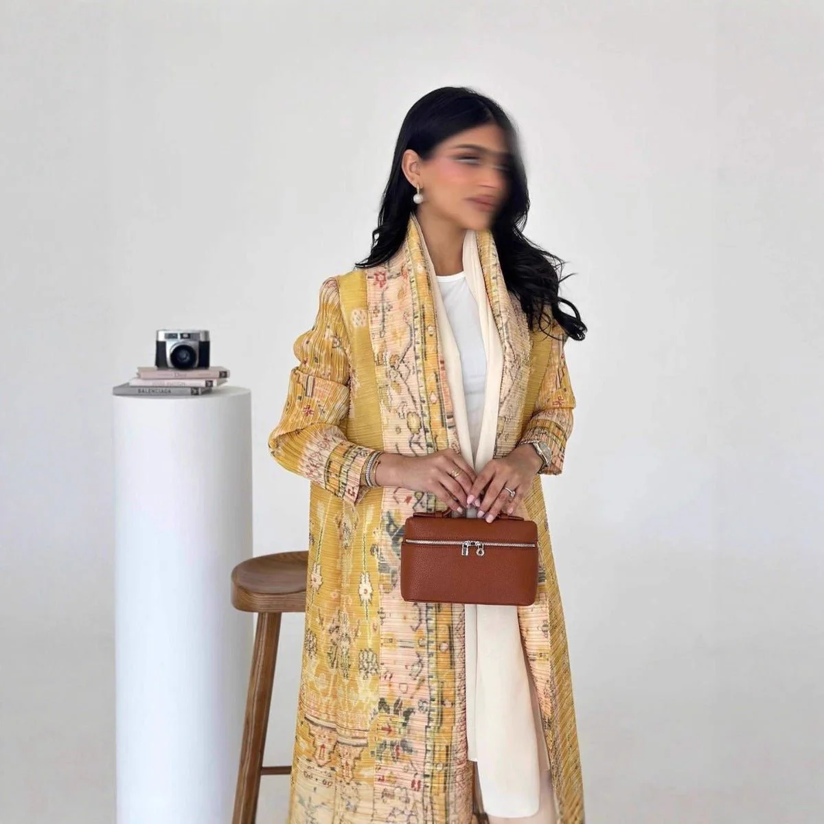 Floral Print Muslim Trench Coat - Modest Commuter Jacket Cape Robe(MOA212) - Image 4