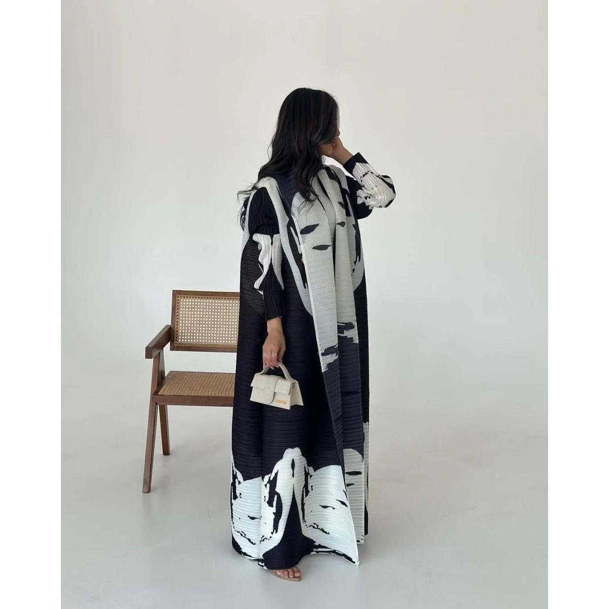 Floral Print Muslim Trench Coat - Modest Commuter Jacket Cape Robe(MOA212) - Image 7
