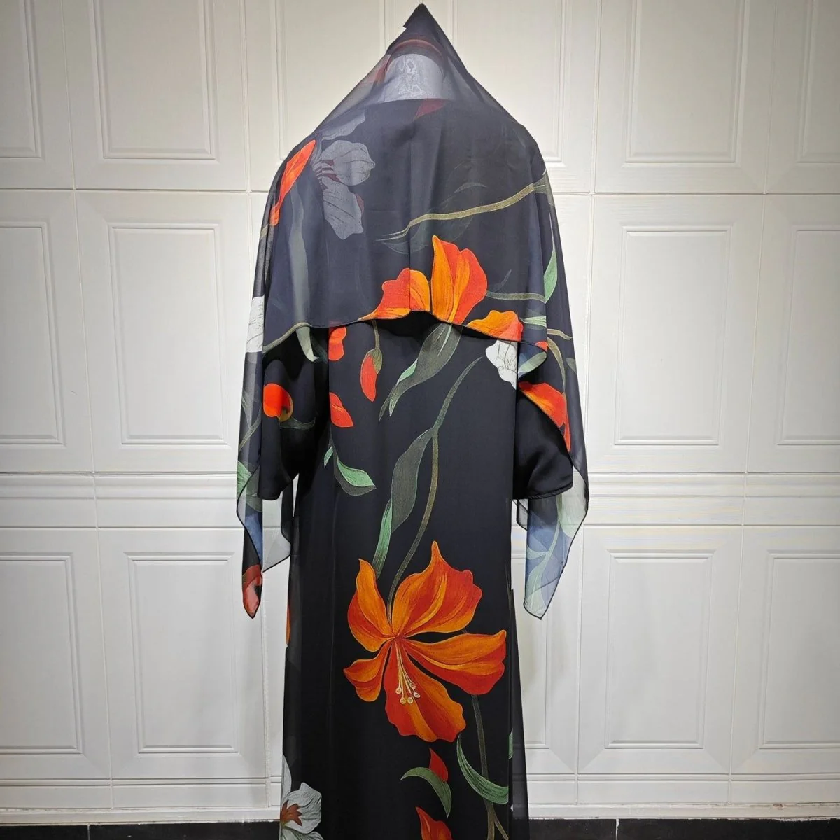 Floral Print Open Abaya with Matching Hijab (MOA287) - Image 8