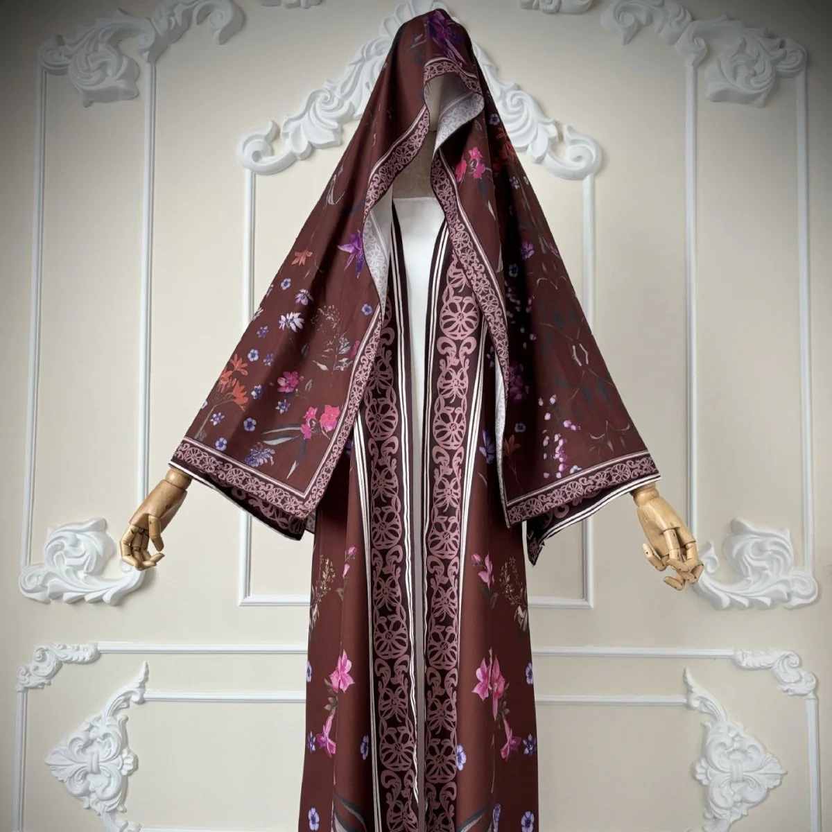 Floral Printed Abaya Set with Hijab (MOA267) - Image 18