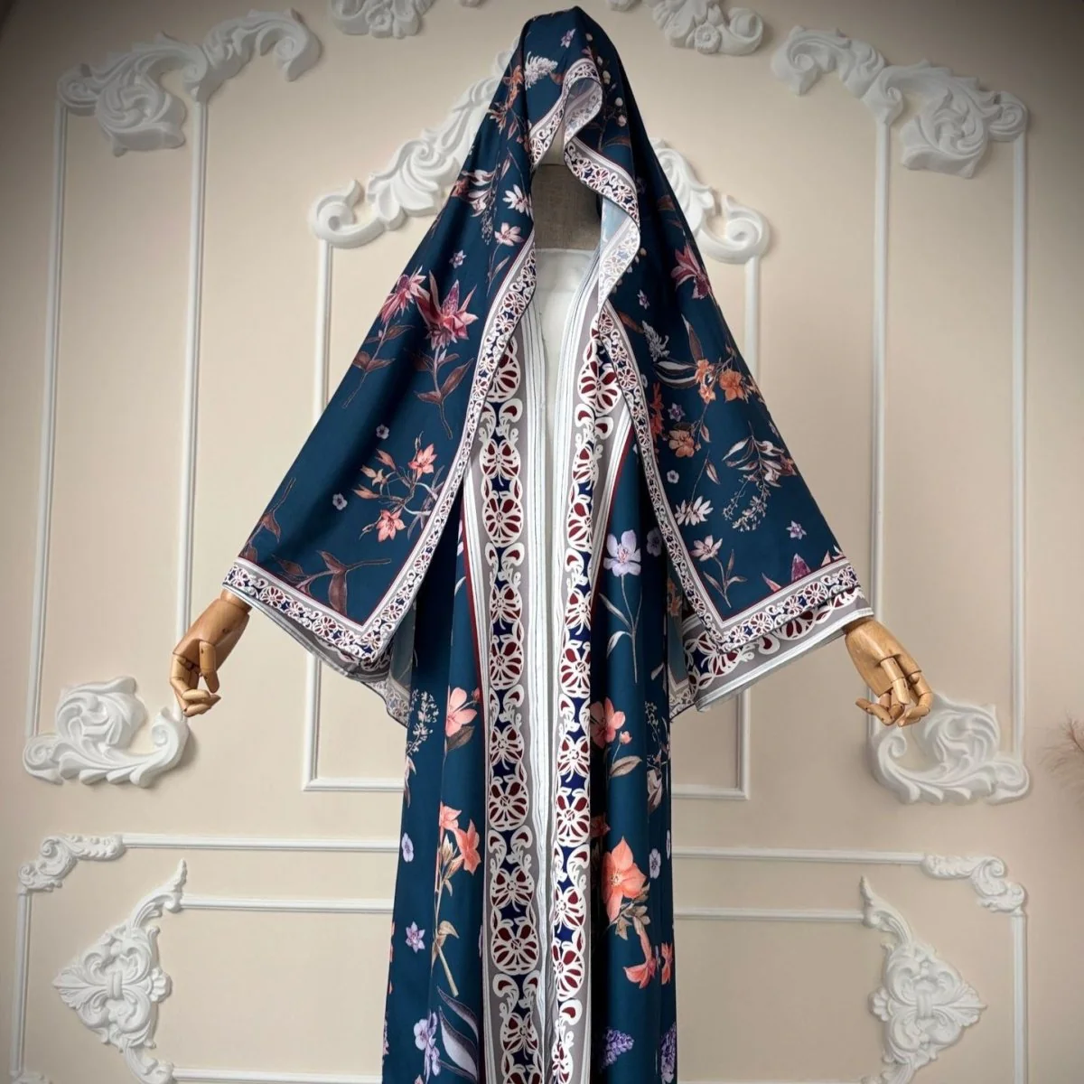 Floral Printed Abaya Set with Hijab (MOA267) - Image 20
