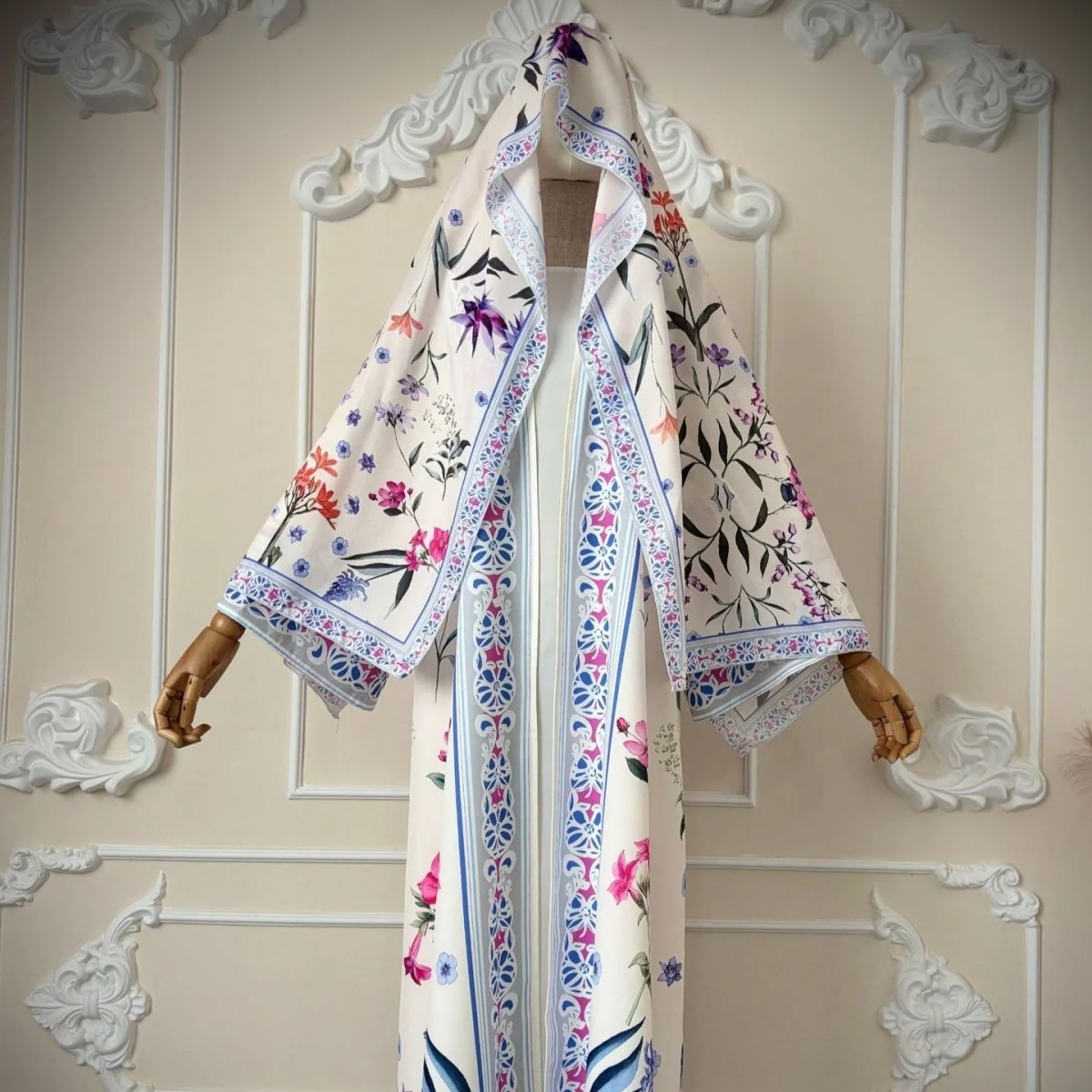Floral Printed Abaya Set with Hijab (MOA267) - Image 21