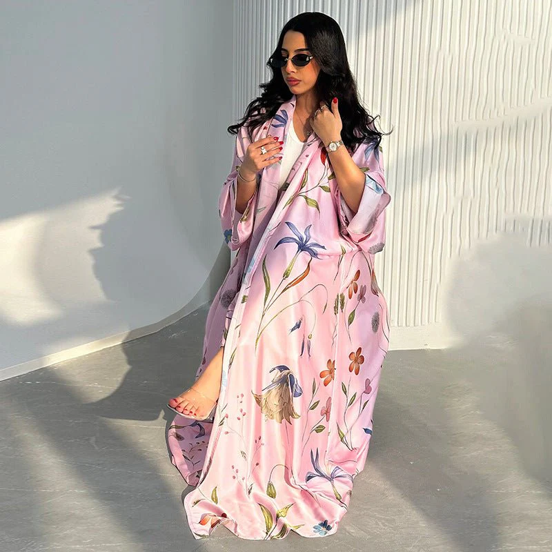 Floral Printed Oversized Abaya with Hijab (MOA297) - Image 3